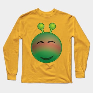 Funny Alien Monster ET Extraterrestrial Martian Green Man Emoji for Women, Men and Kids 12 Long Sleeve T-Shirt